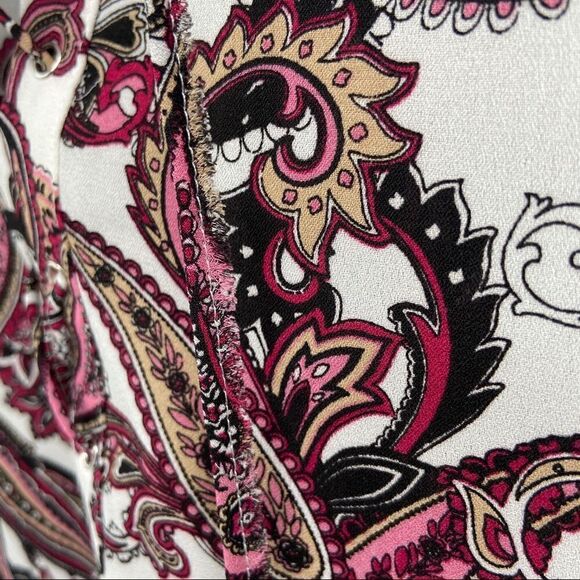 Foxcroft Felicity Whimsical Paisley Blouse Size 10 - Picture 8 of 16
